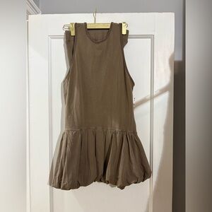 HOT SHOT BUBBLE SET Brown Sleeveless Dress with shorts